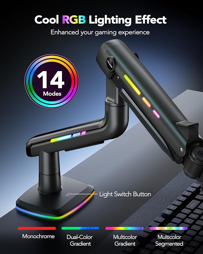 HUANUO TitanLift Monitor Arm for Ultrawide Screens up to 49″, Heavy-Duty Single - Image 2