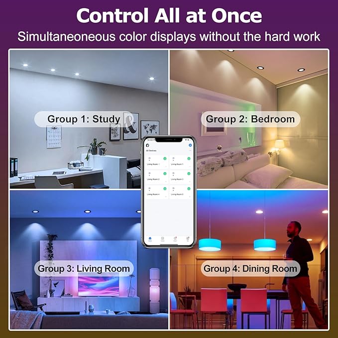 LightingWill 2 Inch Recessed Lighting, Smart WiFi LED Downlight, 5W LED Ceiling - Image 4