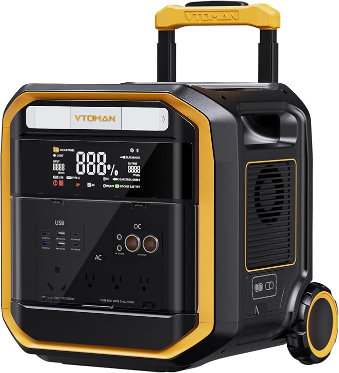 VTOMAN FlashSpeed Pro 3600 Portable Power Station, 3600W 3096Wh Solar Generator by VTOMAN