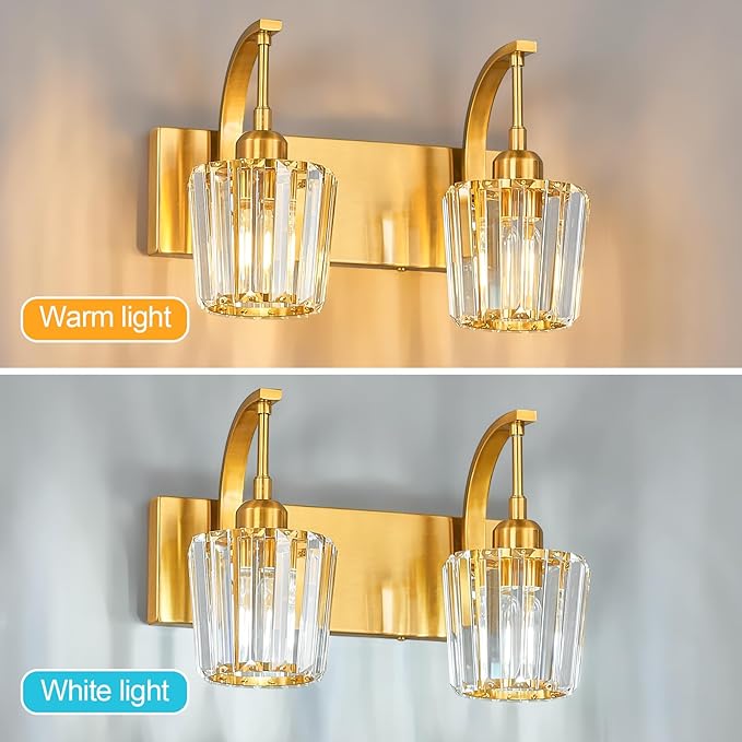 FDPBY Modern Bathroom Vanity Light, 2-Light Gold Wall Sconce - Image 5