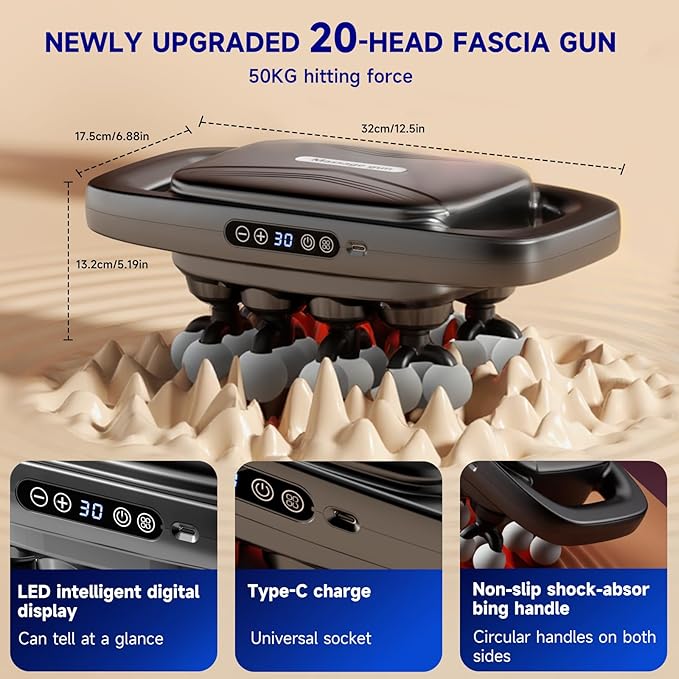 Fakosre Upgraded 20-Head Massage Gun Set, Deep Tissue Massager Muscle Massage - Image 6