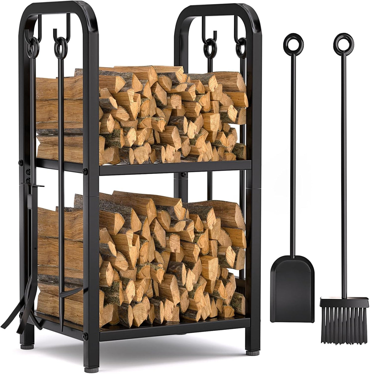 vailge firewood rack indoor with 4 pieces long&detachable, main product view
