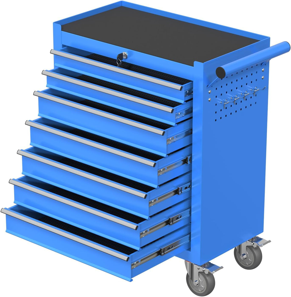 7-drawer rolling tool chest with wheels, metal tool, main product view