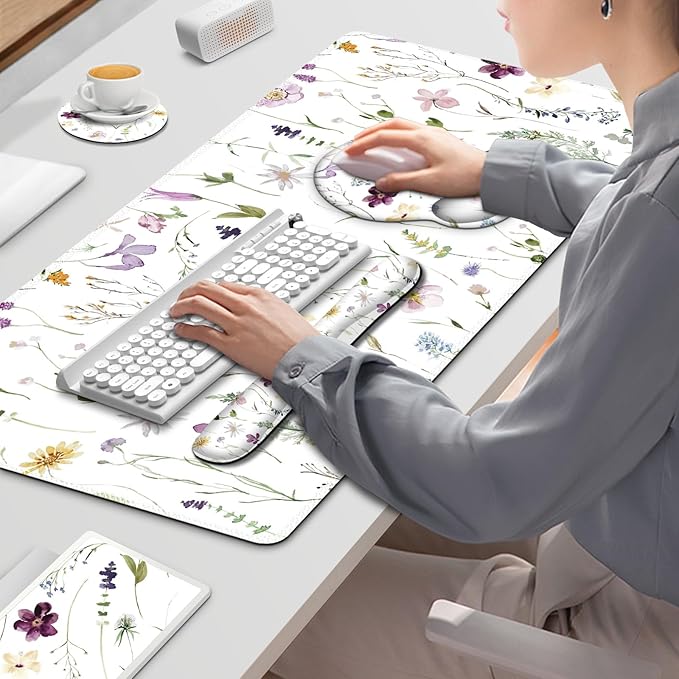 Gaming Mouse Pad, Large Desk Mat, Cute Desk Pad Protector, 4in1 XXL Mousepad + - Image 8
