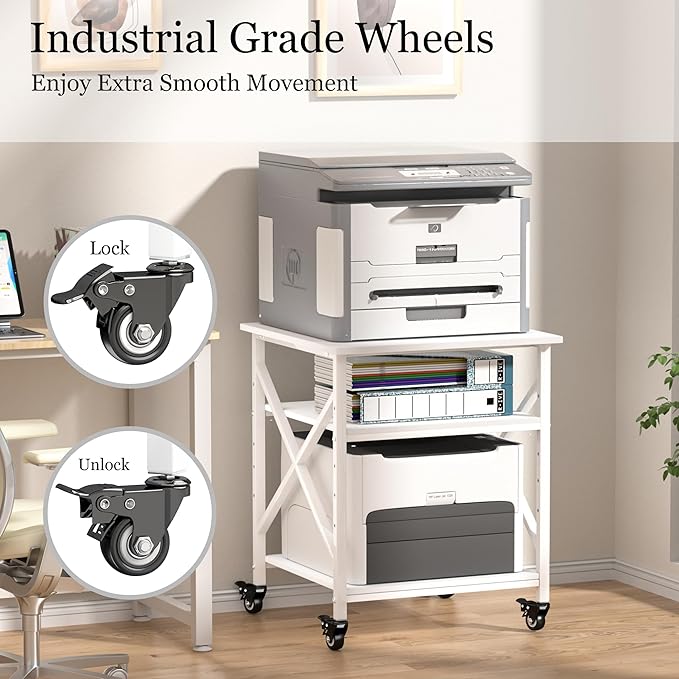 Printer Stand, 23.6 x 23.6 Inches Large Printer Stand - Image 4