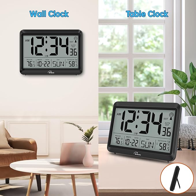 WallarGe Atomic Clock with Indoor Outdoor Temperature - Image 5
