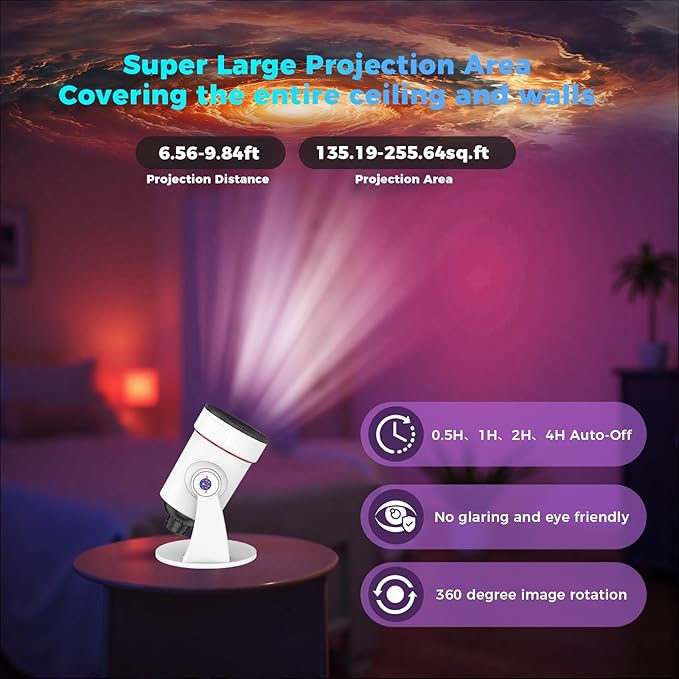 Galaxy Projector White Noise Machine Features 28 Non-Repeating Natural Soothing - Image 5