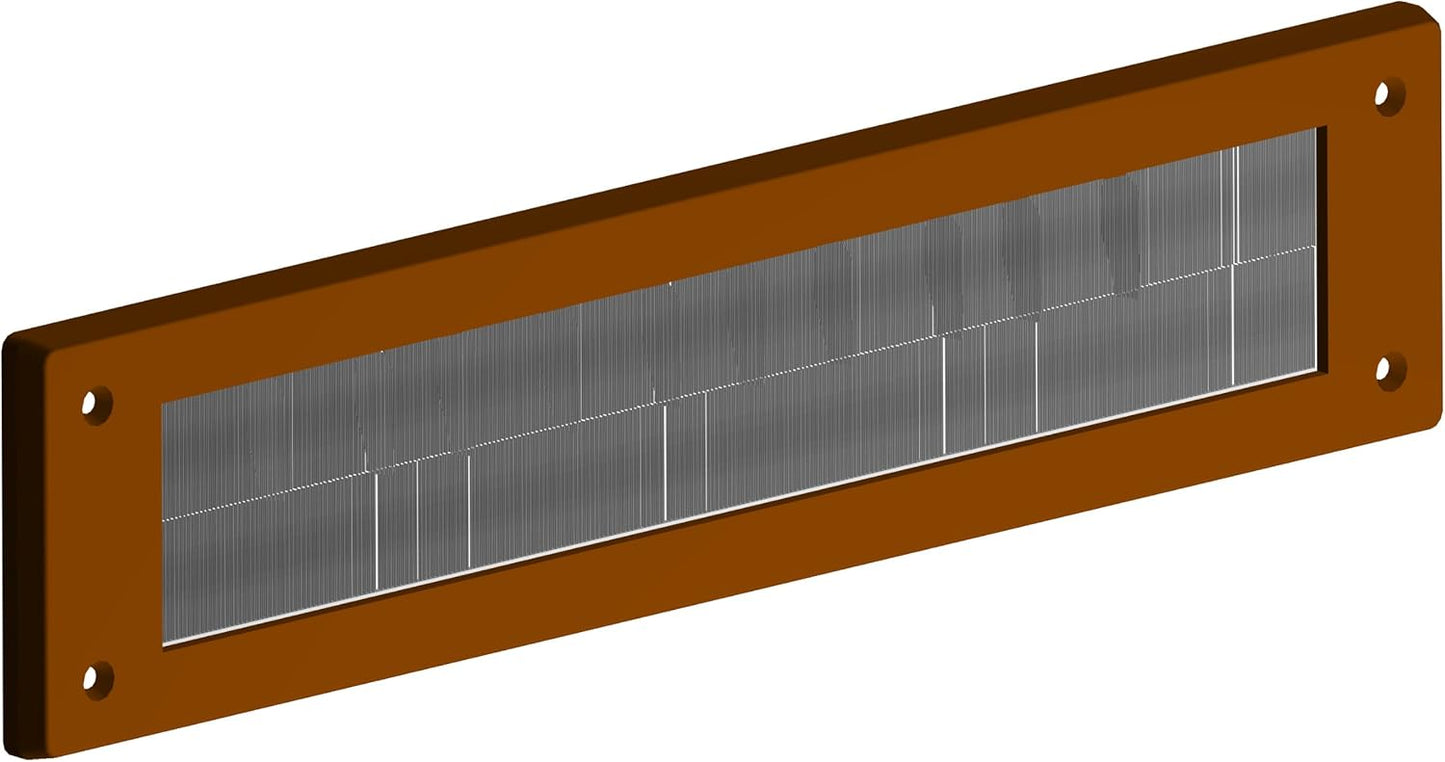 STORMGUARD 06SR0150000B Internal PVC Letter Box Brush Cover-Brown, Aluminium, Dimensions 335mm x 75mm