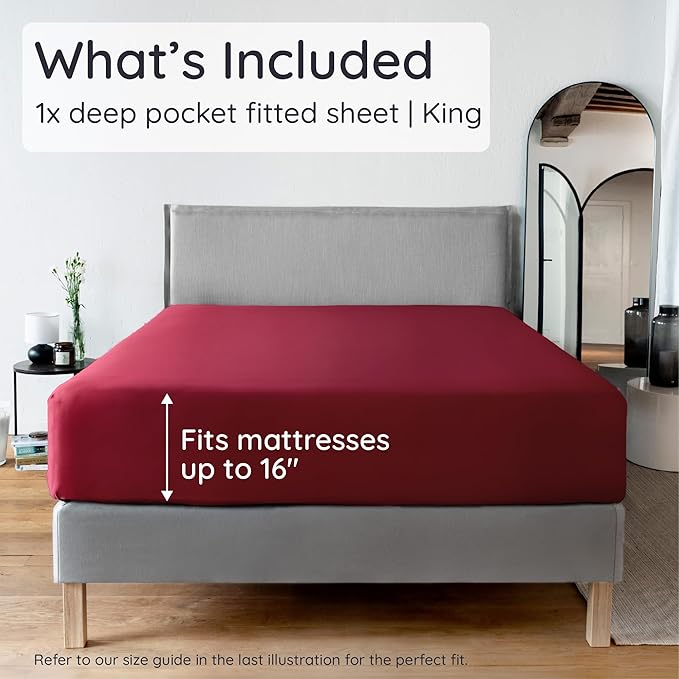 Bambaw 100% Viscose Derived from Bamboo King Size Fitted Sheet, Deep Pocket - Image 2
