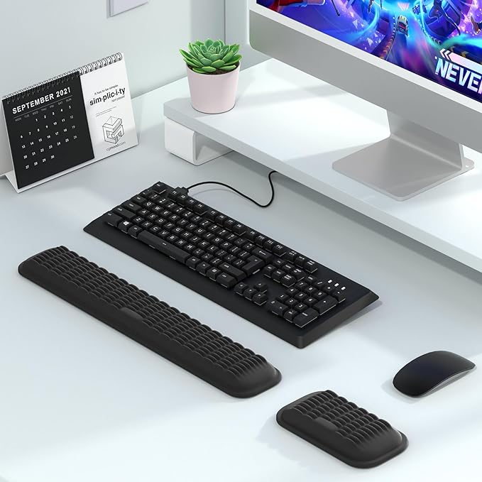MEKASS Ergonomic Wrist Rest for Keyboard and Mouse, Soft Memory Foam Keyboard - Image 8