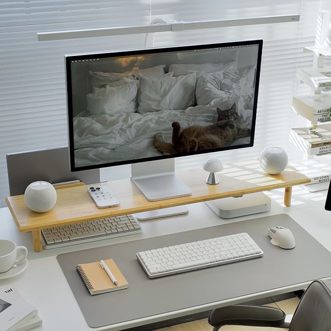 ROCDEER Bamboo Dual Monitor Stand Riser by Rocdeer
