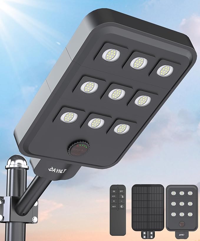JAYNLT X-10000W Solar Street Lights Outdoor, Ultra-Large 6500K Commercial by JAYNLT