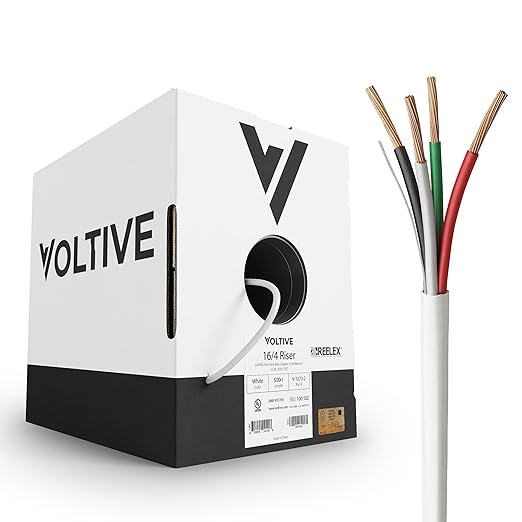 Voltive 16/4 Speaker Wire, Riser CL3R, 500ft by Voltive