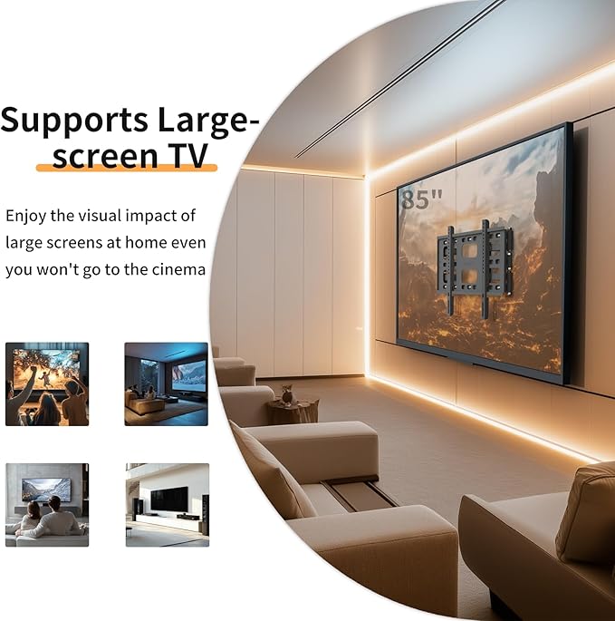 unho Heavy TV Wall Mount for 40-86 Inch TVs up to 220 lbs, Wall Mount tv - Image 8
