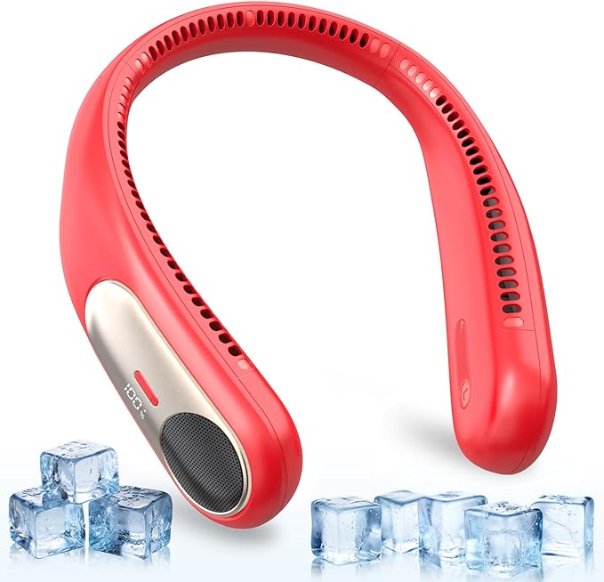 Portable Neck Fan, Personal Wearable Bladeless Fan, LED Display, 6000mAh USB by Unknown