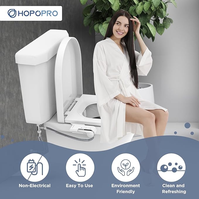 HOPOPRO Bidet Attachment for Toilet, Non-Electric Bidet Ultra-Slim Dual Nozzle - Image 4