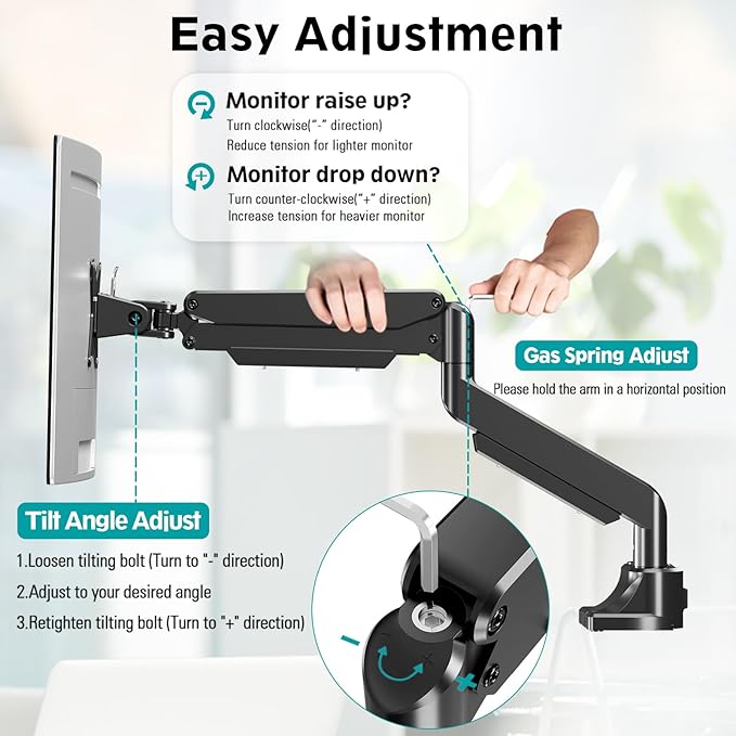 MOUNT PRO Single Monitor Mount for Max 43 Inch Ultrawide Computer Screen - Image 3