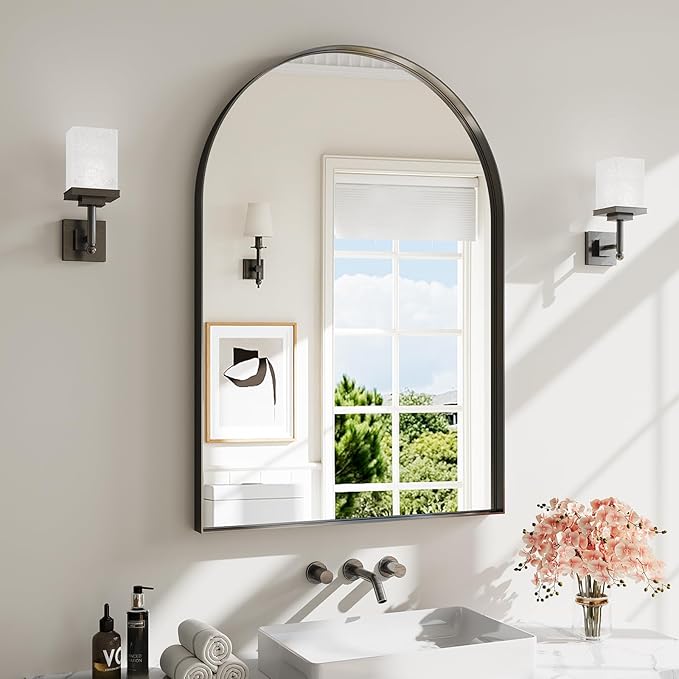 Arch Bathroom Mirror, Tempered Glass Decor Mirror by Unknown