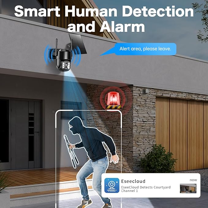Seeborder Solar Security Cameras Wireless Outdoor, 2K 4MP Security Cameras - Image 7