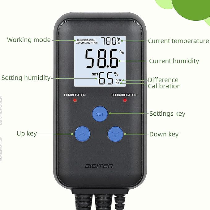 DIGITEN Humidity Controller Pre-Wired Digital Humidistat - Image 4