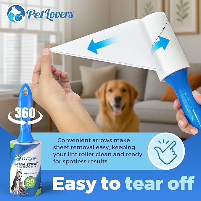 PetLovers Extra Sticky Lint Roller Mega Value Set 900 Sheets - Image 5