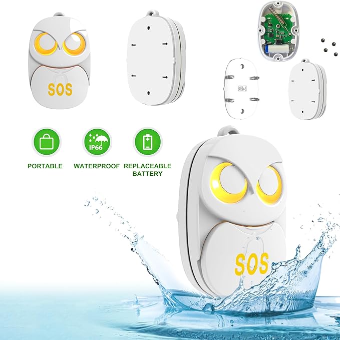 HTZSAFE Caregiver Pager Wireless Call Button 500+ Feet, SOS Alert Nurse Calling - Image 3