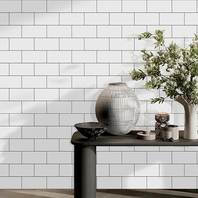 Vamos Tile 100-Piece Glossy Pure White Peel and Stick Backsplash Tile, Stick on - Image 8
