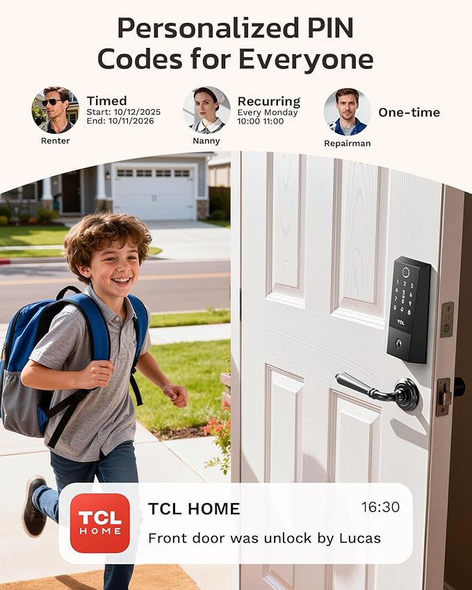 TCL D2 Plus Fingerprint Smart Lock, Wi-Fi Keyless Entry Door Lock, IP55 - Image 7