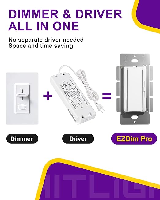 HitLights LED Driver and Dimmer Switch in One 160W, 120V AC to 24V DC, - Image 2