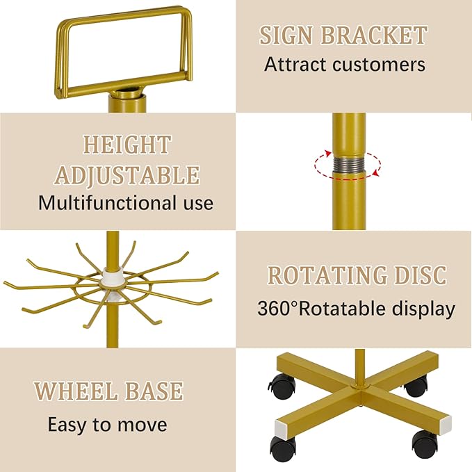 Exttlliy Retail Display Stand 5 Tier Metal Spinning Display Rack - Image 4