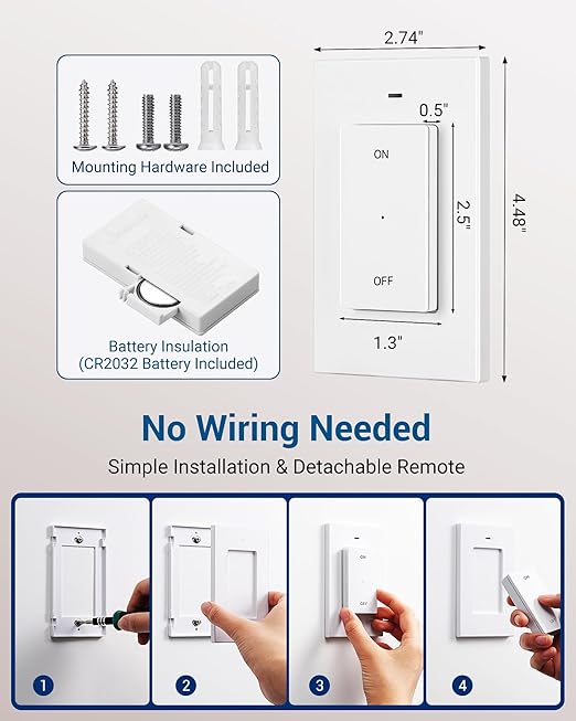 DEWENWILS Remote Control Light Socket, Wireless Light Switch - Image 6