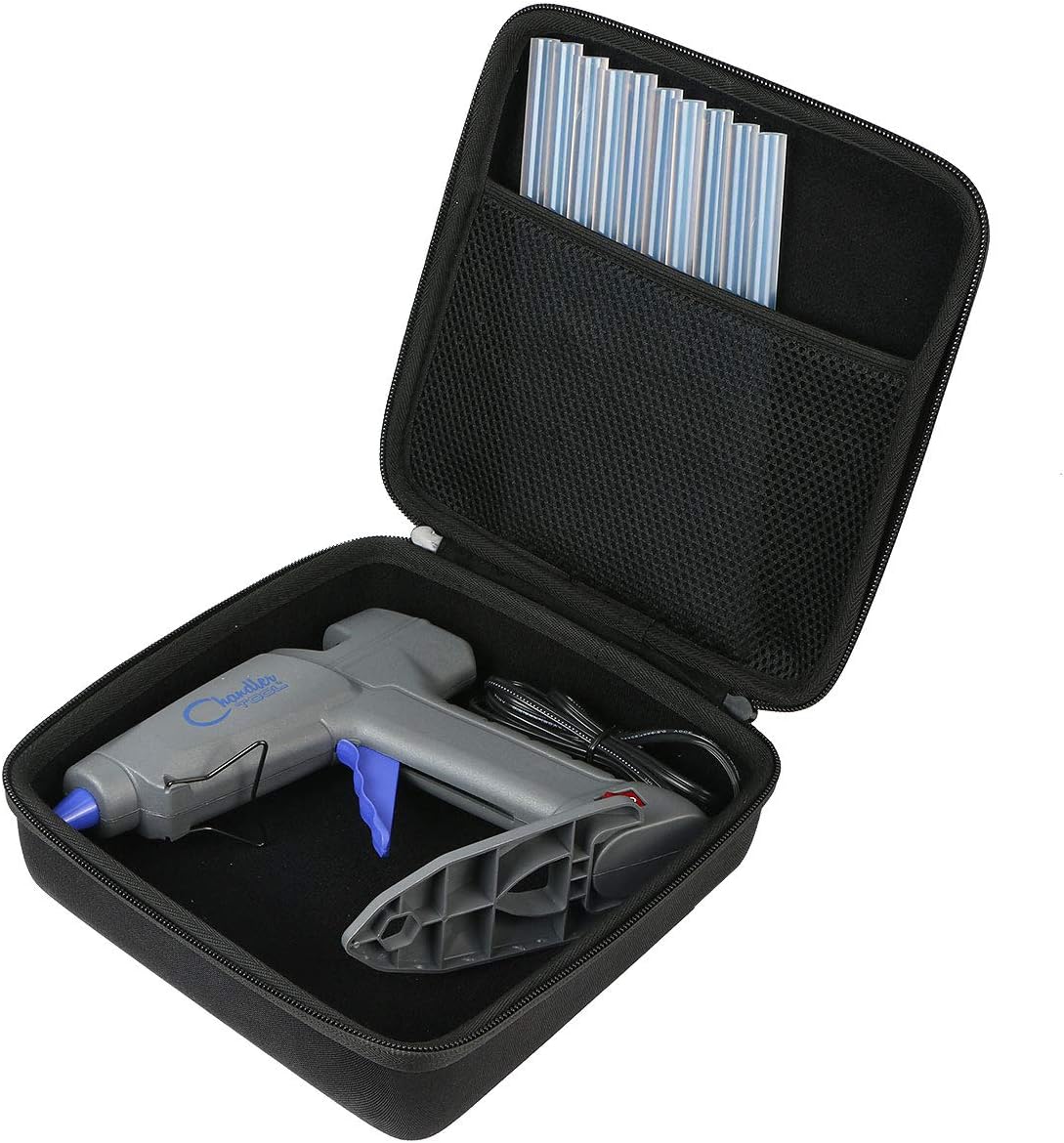 co2CREA Hard Travel Case for Chandler Tool Commercial/Large Glue Gun | Travel Protective Storage Bag with Mesh Pocket & Handle, Shockproof EVA Shell and Soft Lining