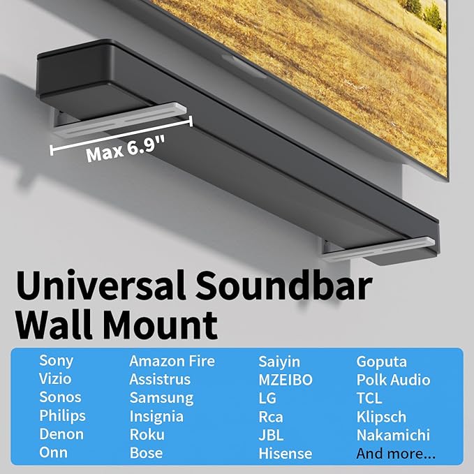 suptek Universal Soundbar Wall Mount Shelf – Wall Mount Bracket - Image 2