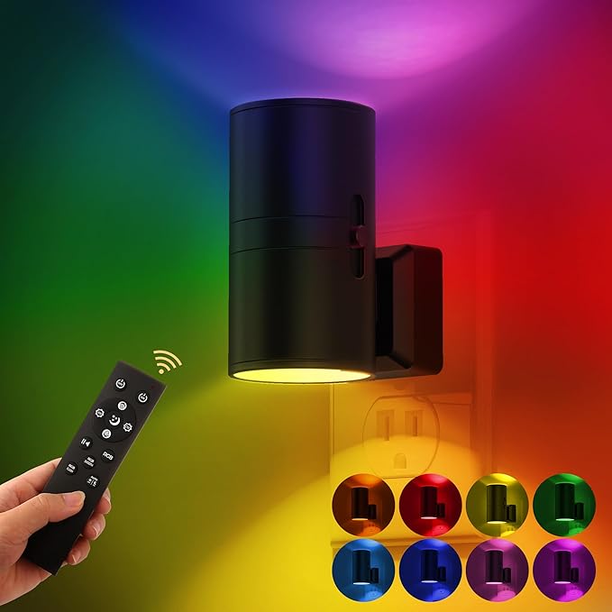 L LOHAS LED Night Light with Remote, Night Lights Plug into Wall, RGB Color - Image 8