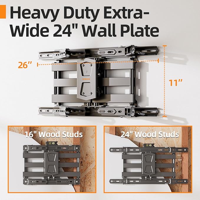 IWORKBORAD 42-86 '' Full Motion TV Wall Mount 24 Inch Studs, Heavy Duty TV - Image 2