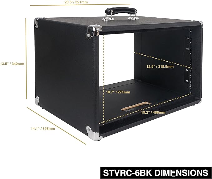 Sound Town Vintage 6U Amp Rack Case, 12.5" Depth - Image 6