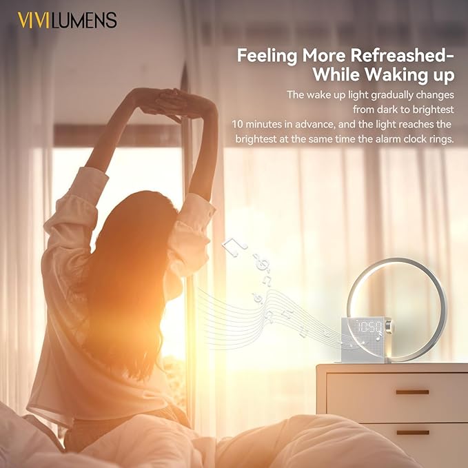 Vivilumens Sunrise Digital Alarm Clock, Sleep Aid Timer - Image 6