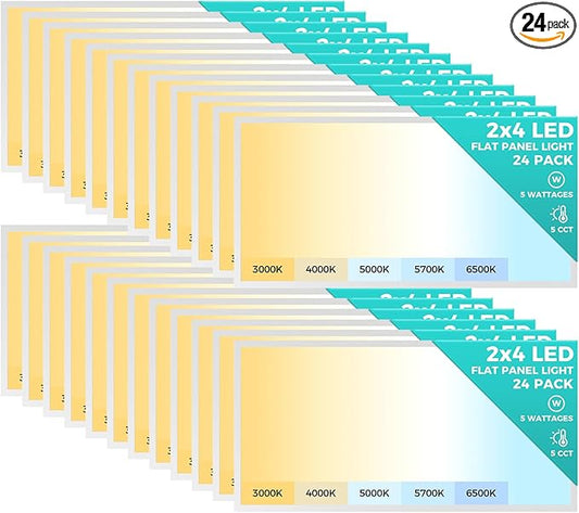 Aphyni 24 Pack 2x4 LED Flat Panel Light, Bright 9100LM Flush Mount Office by Aphyni