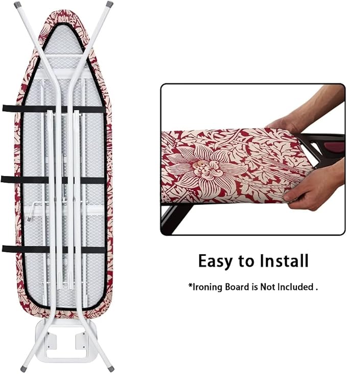 ZCFYGDX Vintage Red Floral Print Ironing Board Cover - Image 4