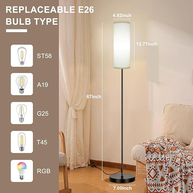 FRIDEKO HOME 2 Pack Floor Lamps - Image 8