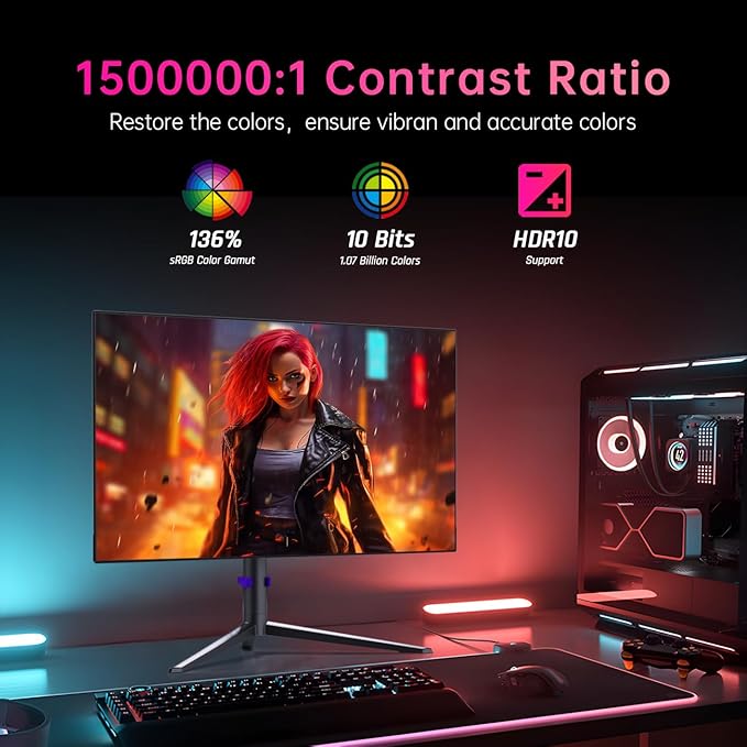 KTC 27 Inch OLED Gaming Monitor, QHD 2560 x 1440, Type-C 65W, Built-in Speakers - Image 6