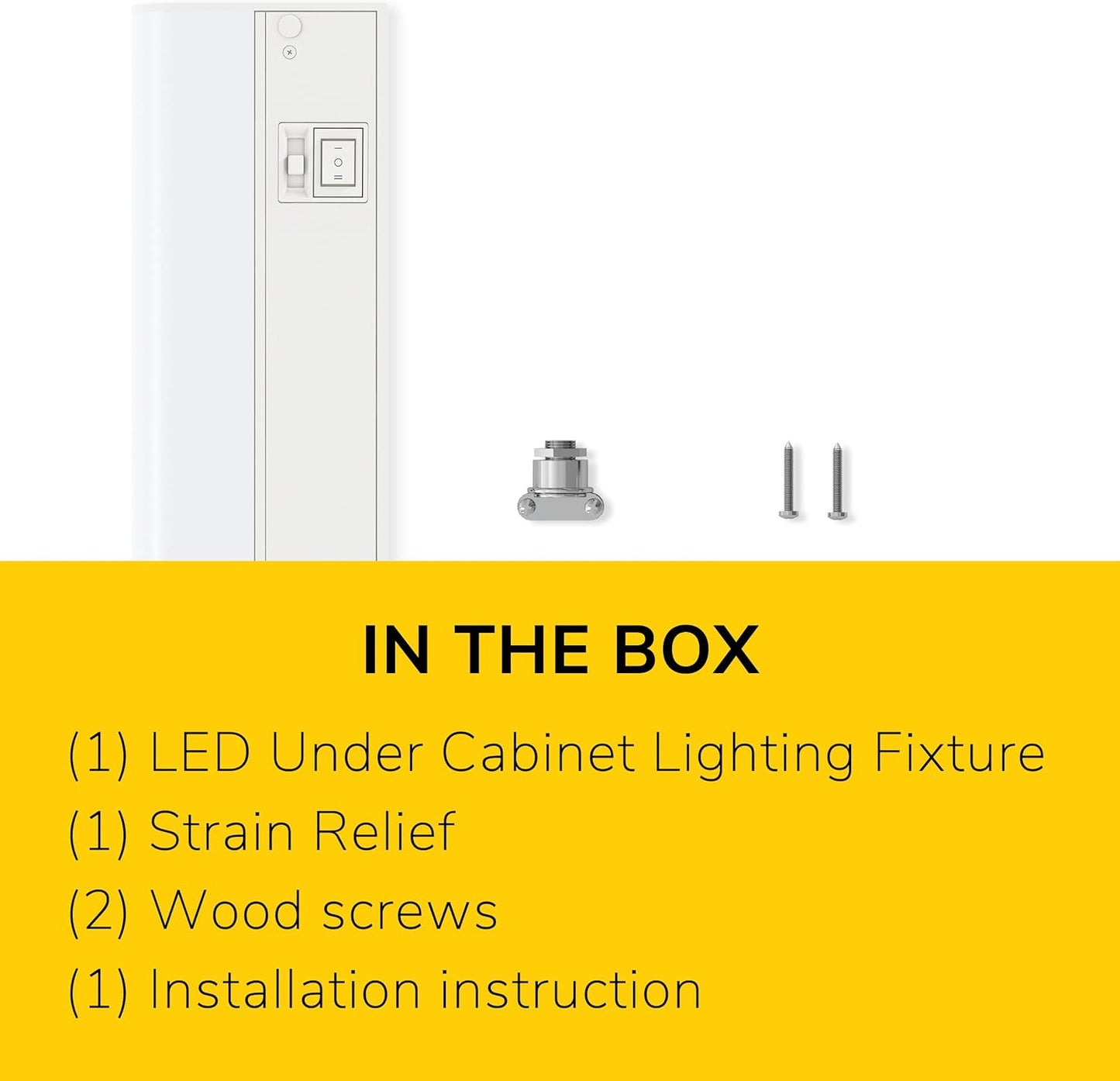 GETINLIGHT Dimmable Hardwired Only 3 Color Under Cabinet LED Lights, 24-inch, Soft White(3000K), Bright White(4000K), Daylight White(5000K), Matte White Finished, ETL Listed, IN-0201-13-WH-345K