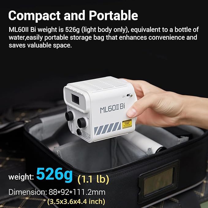 Godox ML60IIBi with Handheld Bracket, 70W Bi-Color LED Video Light, Handheld - Image 6