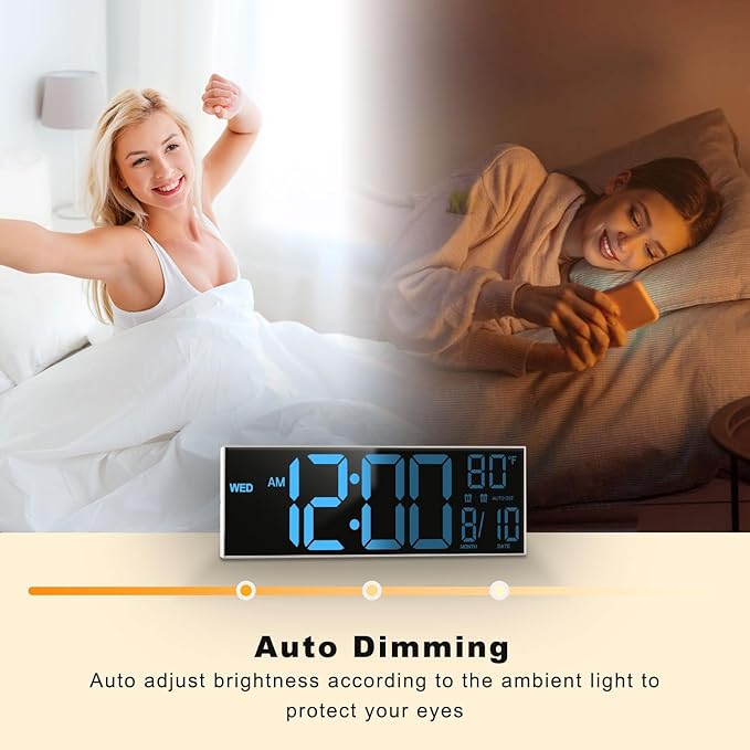 JALL 16" Large Digital Wall Mount Clock, Count Down Timer, Big LED, 8 RGB Color - Image 8