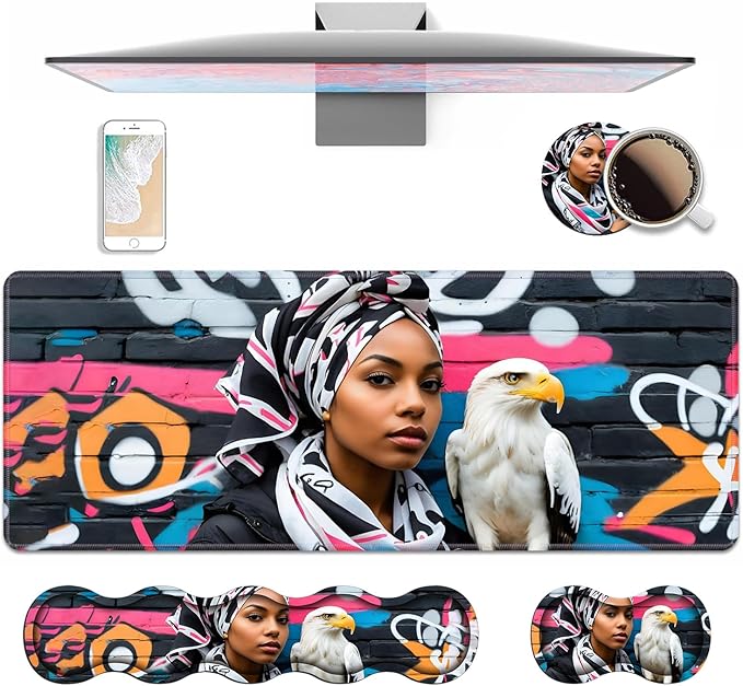 4 in 1 Ergonomic Keyboard Wrist Rest & Mouse Pad Wrist Rest Set, Large XXL by Unknown