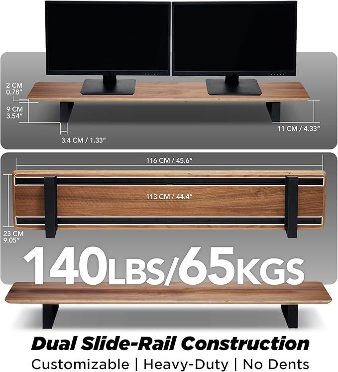 ULTRARM Moodular Wooden Monitor Stand 45.6” Large Desk Organizer - Image 4