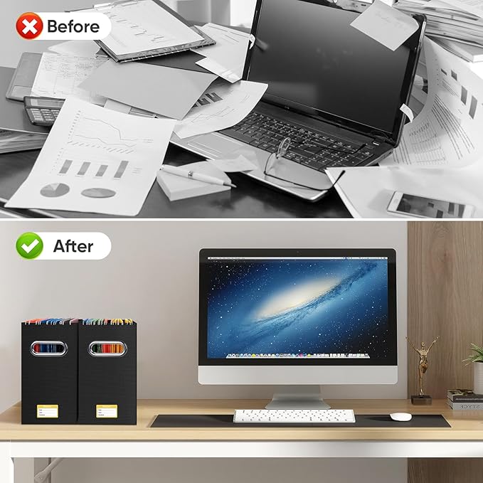 BALEINE File Organizer Box, Cardboard File Folder Organizer - Image 7