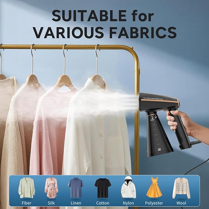 IRONDAY Steamer for Clothes, 1200W Portable Handheld Garment Steamer&Iron 2-in-1 - Image 6