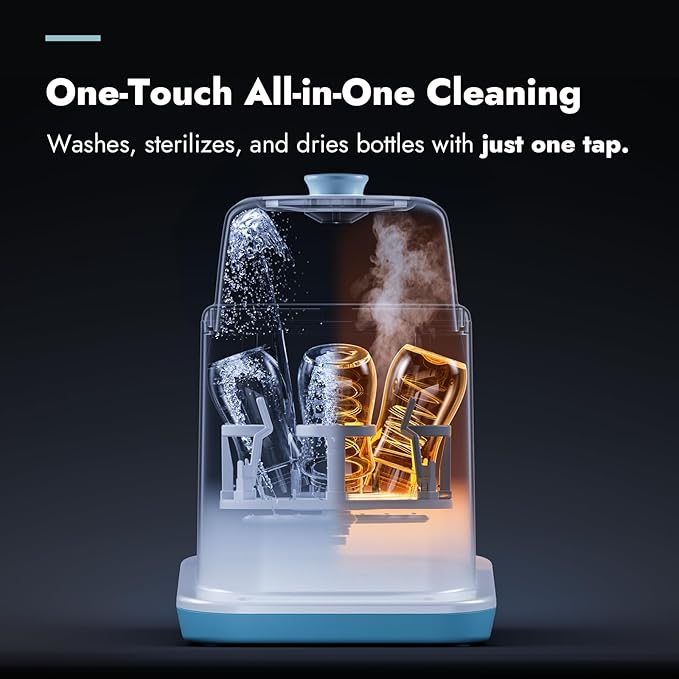 Papablic Bottle Washer Pro, Baby Bottle Washer & Sterilizer & Dryer, 4-in-1 - Image 3