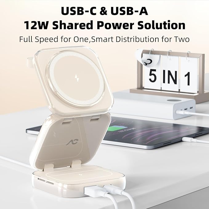 5-in-1 Wireless Charger for MagSafe, AC ISLAND Portable Travel Charging Station - Image 3